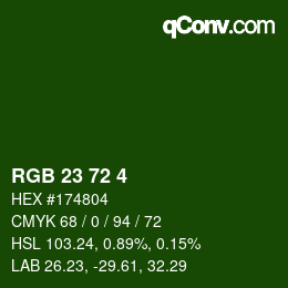 Color code: RGB 23 72 4 | qconv.com