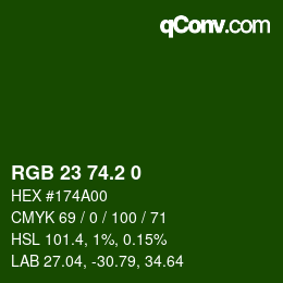 カラーコード: RGB 23 74.2 0 | qconv.com