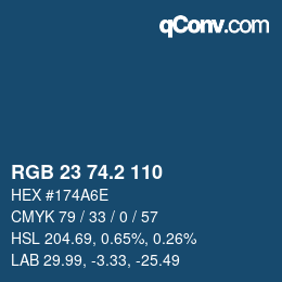カラーコード: RGB 23 74.2 110 | qconv.com