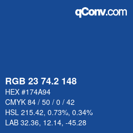 カラーコード: RGB 23 74.2 148 | qconv.com