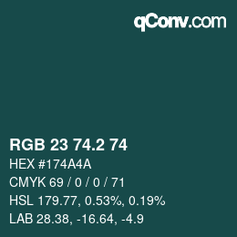 カラーコード: RGB 23 74.2 74 | qconv.com