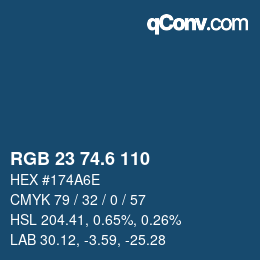カラーコード: RGB 23 74.6 110 | qconv.com