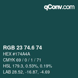 カラーコード: RGB 23 74.6 74 | qconv.com