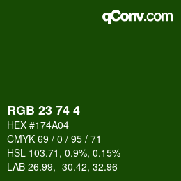 Color code: RGB 23 74 4 | qconv.com