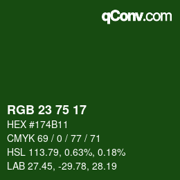 Farbcode: RGB 23 75 17 | qconv.com