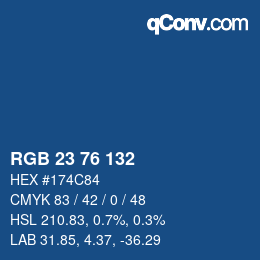 Color code: RGB 23 76 132 | qconv.com
