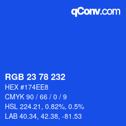 Color code: RGB 23 78 232 | qconv.com