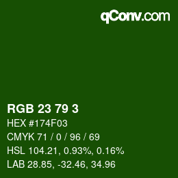 颜色代码: RGB 23 79 3 | qconv.com