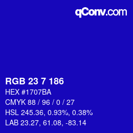 カラーコード: RGB 23 7 186 | qconv.com