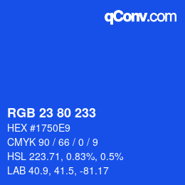 Color code: RGB 23 80 233 | qconv.com