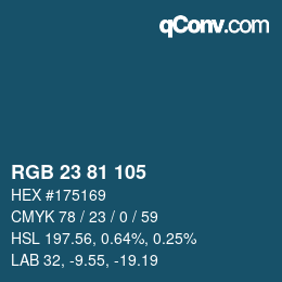 Color code: RGB 23 81 105 | qconv.com