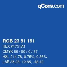 Farbcode: RGB 23 81 161 | qconv.com