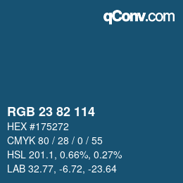 カラーコード: RGB 23 82 114 | qconv.com
