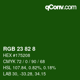 Color code: RGB 23 82 8 | qconv.com