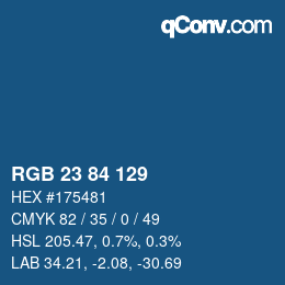 Color code: RGB 23 84 129 | qconv.com