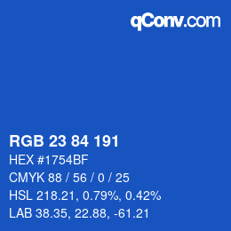 Color code: RGB 23 84 191 | qconv.com