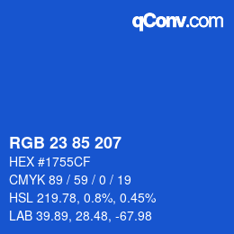 Color code: RGB 23 85 207 | qconv.com