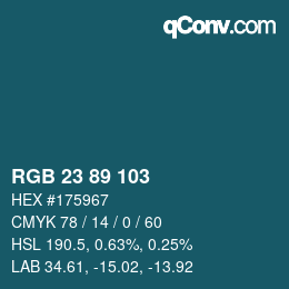Color code: RGB 23 89 103 | qconv.com