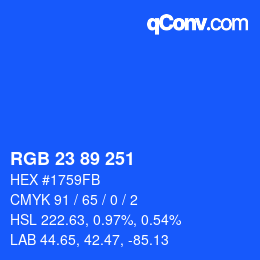 Color code: RGB 23 89 251 | qconv.com