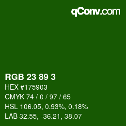 Color code: RGB 23 89 3 | qconv.com