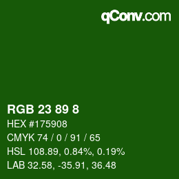 Color code: RGB 23 89 8 | qconv.com