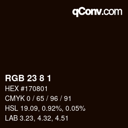 カラーコード: RGB 23 8 1 | qconv.com
