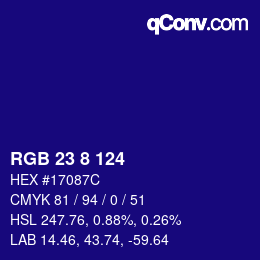 Color code: RGB 23 8 124 | qconv.com