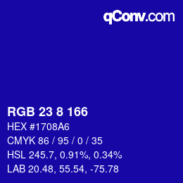 カラーコード: RGB 23 8 166 | qconv.com