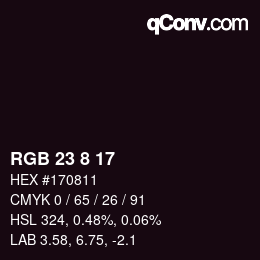 Farbcode: RGB 23 8 17 | qconv.com