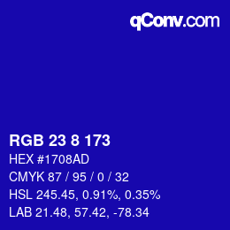 Color code: RGB 23 8 173 | qconv.com
