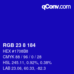 カラーコード: RGB 23 8 184 | qconv.com
