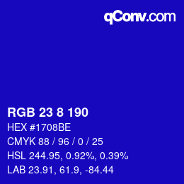 Color code: RGB 23 8 190 | qconv.com