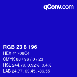 Color code: RGB 23 8 196 | qconv.com