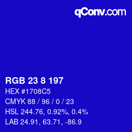 カラーコード: RGB 23 8 197 | qconv.com