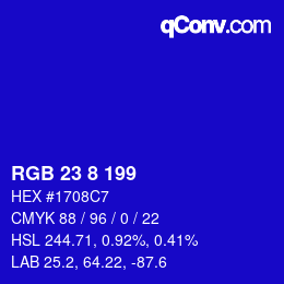 Color code: RGB 23 8 199 | qconv.com