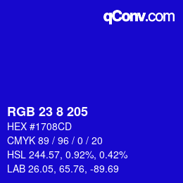 カラーコード: RGB 23 8 205 | qconv.com