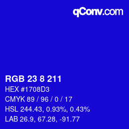 カラーコード: RGB 23 8 211 | qconv.com