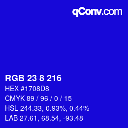Color code: RGB 23 8 216 | qconv.com