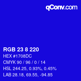 カラーコード: RGB 23 8 220 | qconv.com