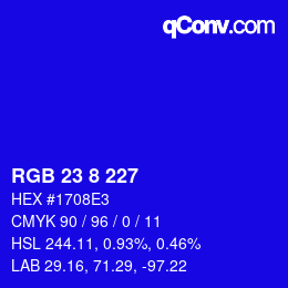 Color code: RGB 23 8 227 | qconv.com