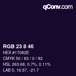 颜色代码: RGB 23 8 46 | qconv.com