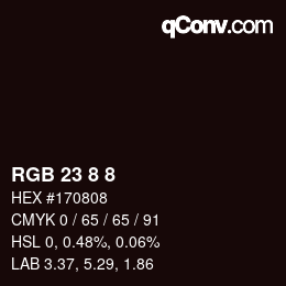 Farbcode: RGB 23 8 8 | qconv.com
