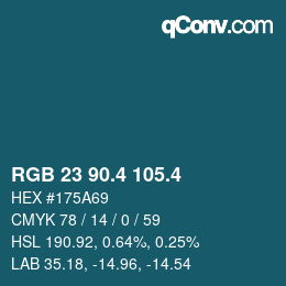 カラーコード: RGB 23 90.4 105.4 | qconv.com
