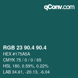 カラーコード: RGB 23 90.4 90.4 | qconv.com