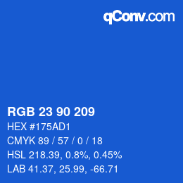 Color code: RGB 23 90 209 | qconv.com