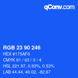 Color code: RGB 23 90 246 | qconv.com