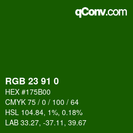 Color code: RGB 23 91 0 | qconv.com