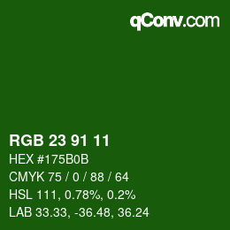 Farbcode: RGB 23 91 11 | qconv.com