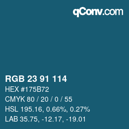 Color code: RGB 23 91 114 | qconv.com