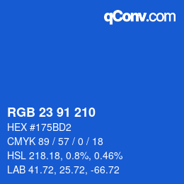 Color code: RGB 23 91 210 | qconv.com